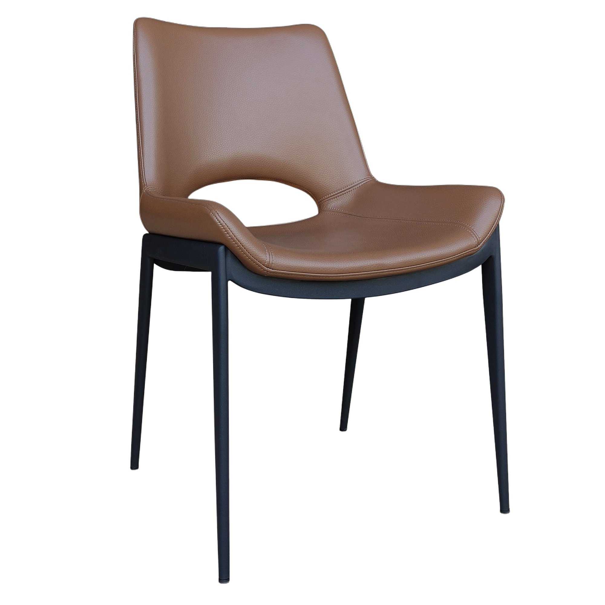 Icona Dining/Lounge Chair, Set of 6 in Saddle and Black