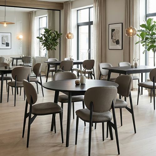 Gideon Dining/Lounge Chair, Set of 4 in Stone and Black