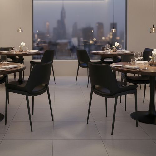 Icona Dining/Lounge Chair, Set of 6 in Black and Black