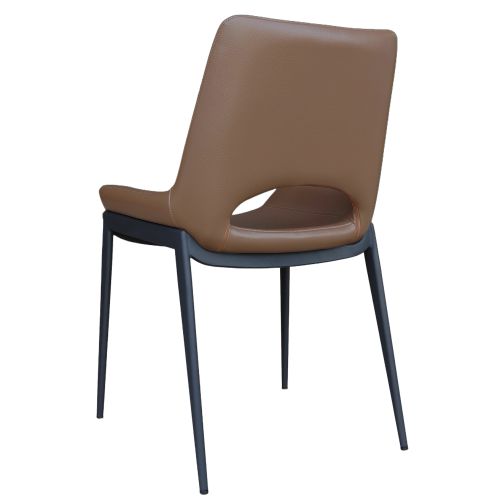 Icona Dining/Lounge Chair, Set of 6 in Saddle and Black