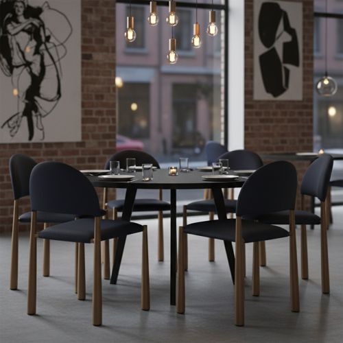 Auggie Dining/Lounge Chair, Set of 4 in Black and Aged Gold