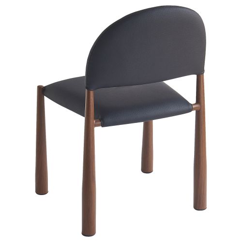 Auggie Dining/Lounge Chair, Set of 4 in Black and Walnut