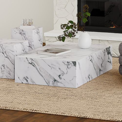 Artemis Rectangular Coffee Table in Bulgari White
