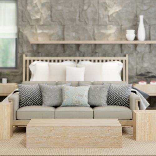 Artemis Rectangular Coffee Table in Travertine