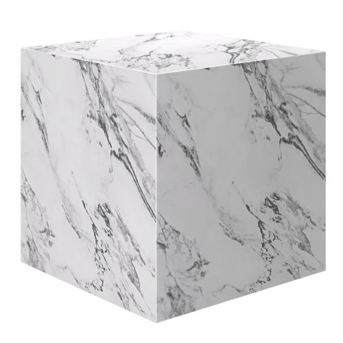Artemis Square Accent Table in Bulgari White